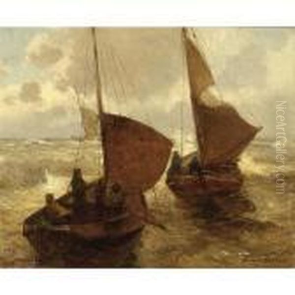 Fishing Boats At Sea - view 1