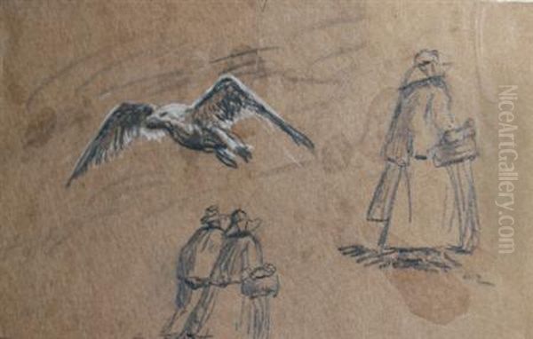 Group Of Animal,figure And Landscape Sketches: Seven - view 1