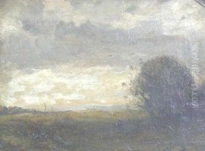 Figure In A Landscape At Dusk by Albert Lorey Groll