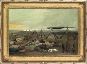 French Soldiers Sleeping At The Frontier by Paul Louis Narcisse Grolleron