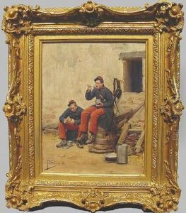 Two Soldiers Break For A Meal