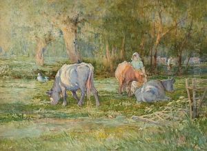 Cattle In A Field by Ferdinand E. Grone