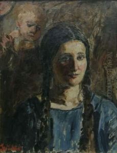 Femmes Et Enfants Dans Paysage.
