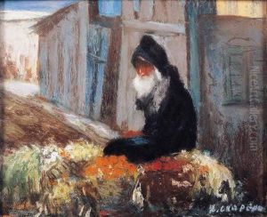 Homme A La Barbe Blanche Vendant Des Fleurs by Nicolae Gropeano