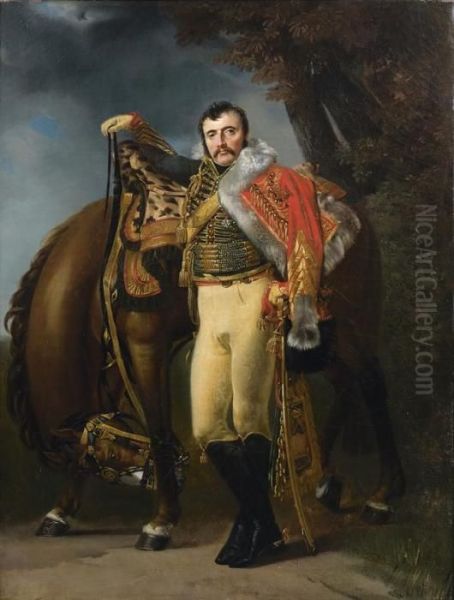 Portrait Du Colonel Comte Claude-etienne Guyot (1768 - 1837) Et Son
Cheval - view 1