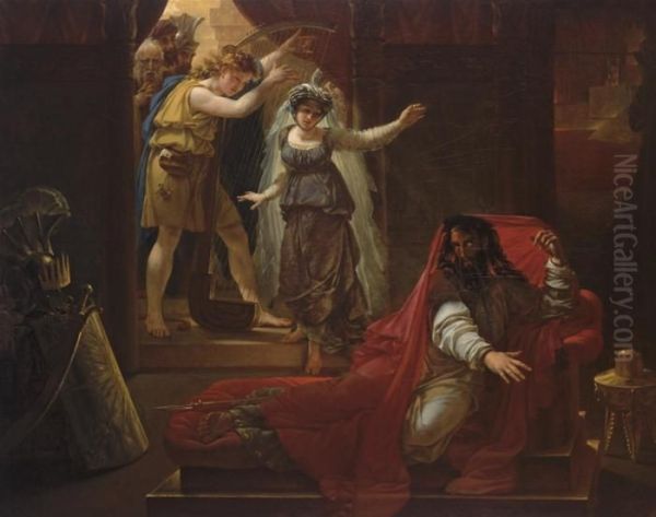 David Jouant De La Harpe Pour Le Roi Saul Ou David Charmant La Melancolie De Saul - view 1
