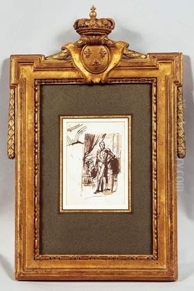 Portrait De Charles X En Pied, Esquisse Pour Un Tableau Conserve A Versailles - view 1