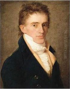 Portrait Of A Gentleman, Half-length, Wearing A Blue Jacket