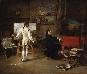 In The Studio Of Joseph Vernet by Lucien Alphonse Gros