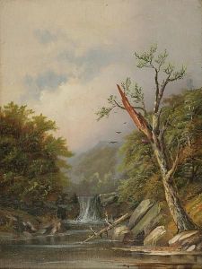 Landscape Of A Waterfall by Daniel Charles Grose