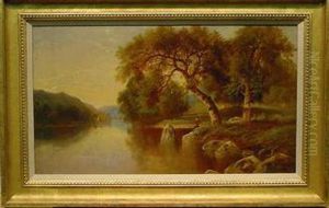 Fishing Along The River by Daniel Charles Grose