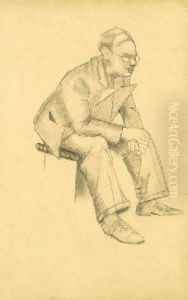 Freiburg/breisgrau - Sitting Man by Rudolf Grossmann