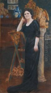 Ritratto Di Gentildonna Con Abito Nero by Giacomo Grosso