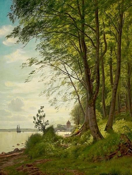 Scene From Kongebroskoven By Middelfart, Denmark. Signed Aand Dated Vilh. Groth 1875 - view 1