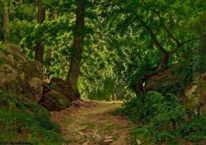Fra Skoven Ved Fontainbleau. Tidligt Foraar by Vilhelm Georg Groth