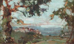 A Valley With A Hilltop Village A Valley With A Hilltop Village