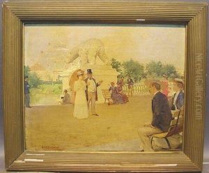 View Of The Horticulture 
Building From Wooded Island, The World'scolumbian Exposition, Chicago by Oliver Dennett Grover