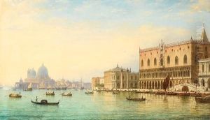 The Bacino Di San Marco Looking 
Towards Santa Maria Della Salute, The Doge's Palace On The Right by Carlo Grubacs