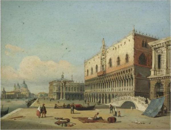 Venice, A View Of The Doge's 
Palace And Piazzetta Looking West Fromthe Riva Degli Schiavoni - view 1