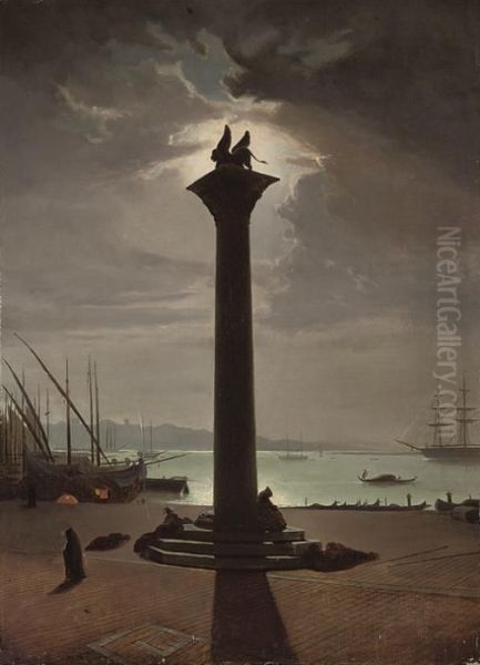 Figures Sleeping At St. Mark's Column, Venice - view 1