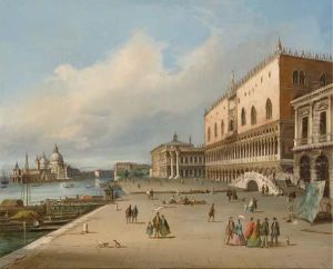 La Riva Degli Schiavoni Verso La Dogana E Santa Maria Della Salute by Carlo Grubacs
