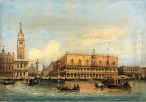 Gondolas Before The Doge's Palace, Venice by Carlo Grubacs