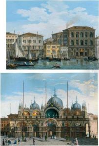 A Pair Of Venetian Views: Piazza San Marco, And The Grand Canal