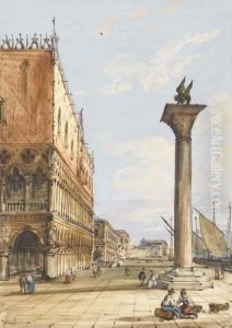 View Of The Riva Degli Schiavoni
From The Piazzetta, Venice, Thedoges' Palace To The Left by Carlo Grubacs