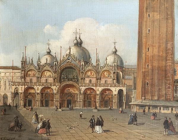 Figures In St. Marks Square, Venice - view 1