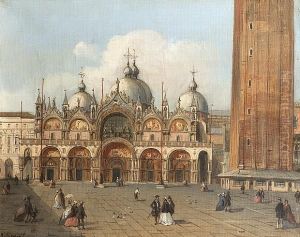 Figures In St. Marks Square, Venice by Carlo Grubacs