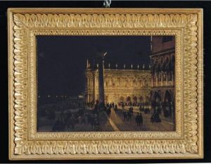 Venezia, Veduta Notturna Della Piazzetta Verso La Zecca