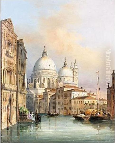 The Piazetta And Doges Palace; Santa Maria De La Salute From The Grand Canal - view 1
