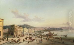 The Bay Of Naples With The Vesuvius Beyond