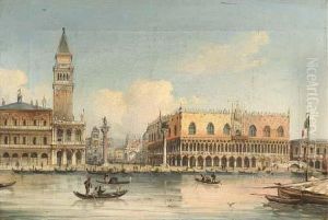 Gondolas Approaching Piazza San Marco, Venice by Giovanni Grubacs