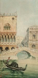 The Bridge Of Sighs; Piazzetta San Marco By Moonlight; A Gondola On The Lagoon by Giovanni Grubacs