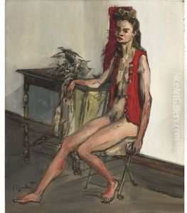 Petit Nu Assis Au Tricot Rouge by Francis Gruber