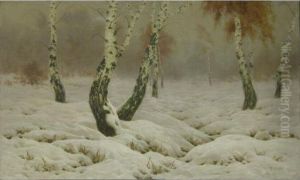 Bouleaux Sous La Neige by Jan Grubinski