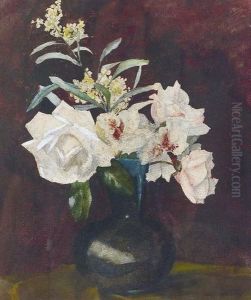 Bouquet De Roses. by Jules-Alexandre Grun