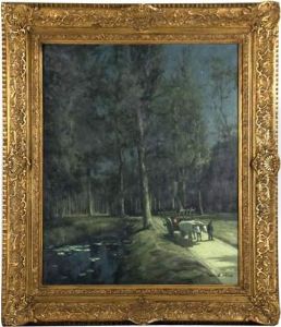 Charrette Dans La Nuit by Maurice Grun