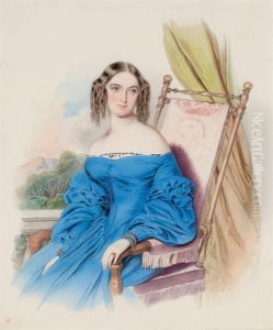 Portrait Of Maria Ivanova Alekseev (1817-1890) by Johann Grund
