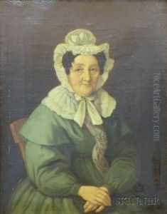 Portrait Of A Lady In Blue. by Johann Grund