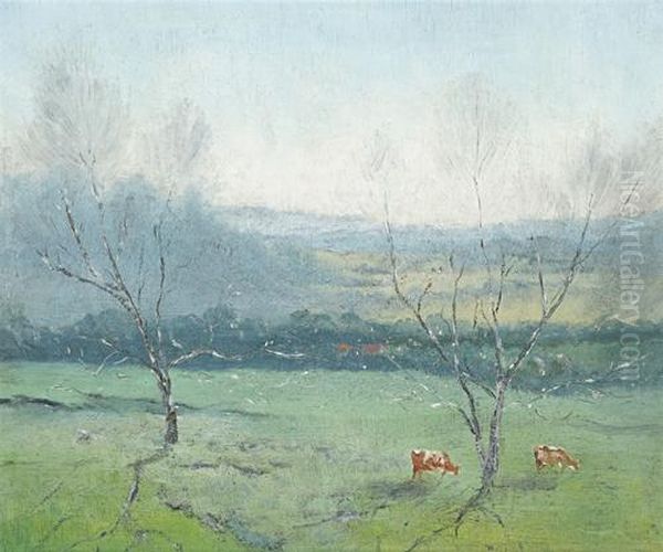 Cows In Morning Light by Elioth Gruner