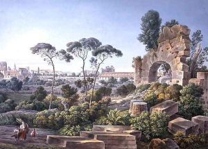 View of the Esquiline Hill, Rome, c.1800 by Louis Francois Cassas