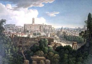 View of the Capitoline Hill from the Farnese Gardens by Louis Francois Cassas