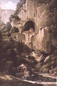 Chateau of Luegg or Predjama, near Trieste by Louis Francois Cassas