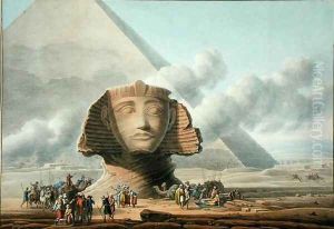 View of the Head of the Sphinx and the Pyramid of Khafre, c.1790