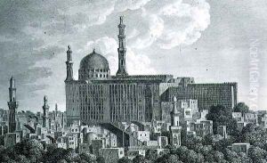 The Djami or Mosque Cathedral of Hasan in Cairo, engraved by Pierre Nicolas Ransonnette (1745-1810) plate 65 from Volume III of 'Voyage Pittoresque', 1799 by Louis Francois Cassas