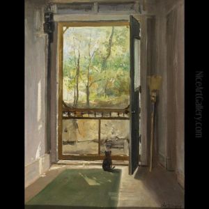 Cat At The Back Door by Charles Paul Gruppe