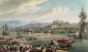 Trieste Harbour, 1802 by Louis Francois Cassas
