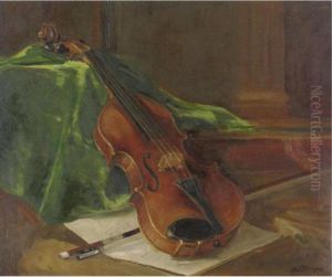 Still Life With Violin And Bow by Charles Paul Gruppe